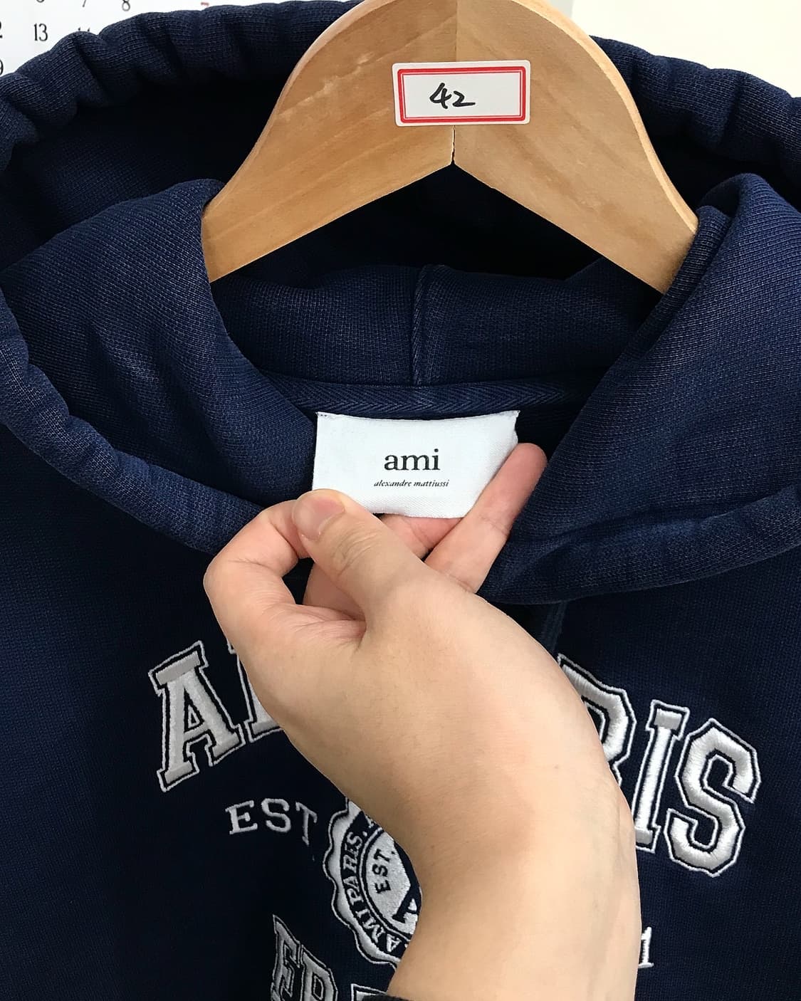 아미 프랑스 파리 후드티 노틱 블루 상품이미지2