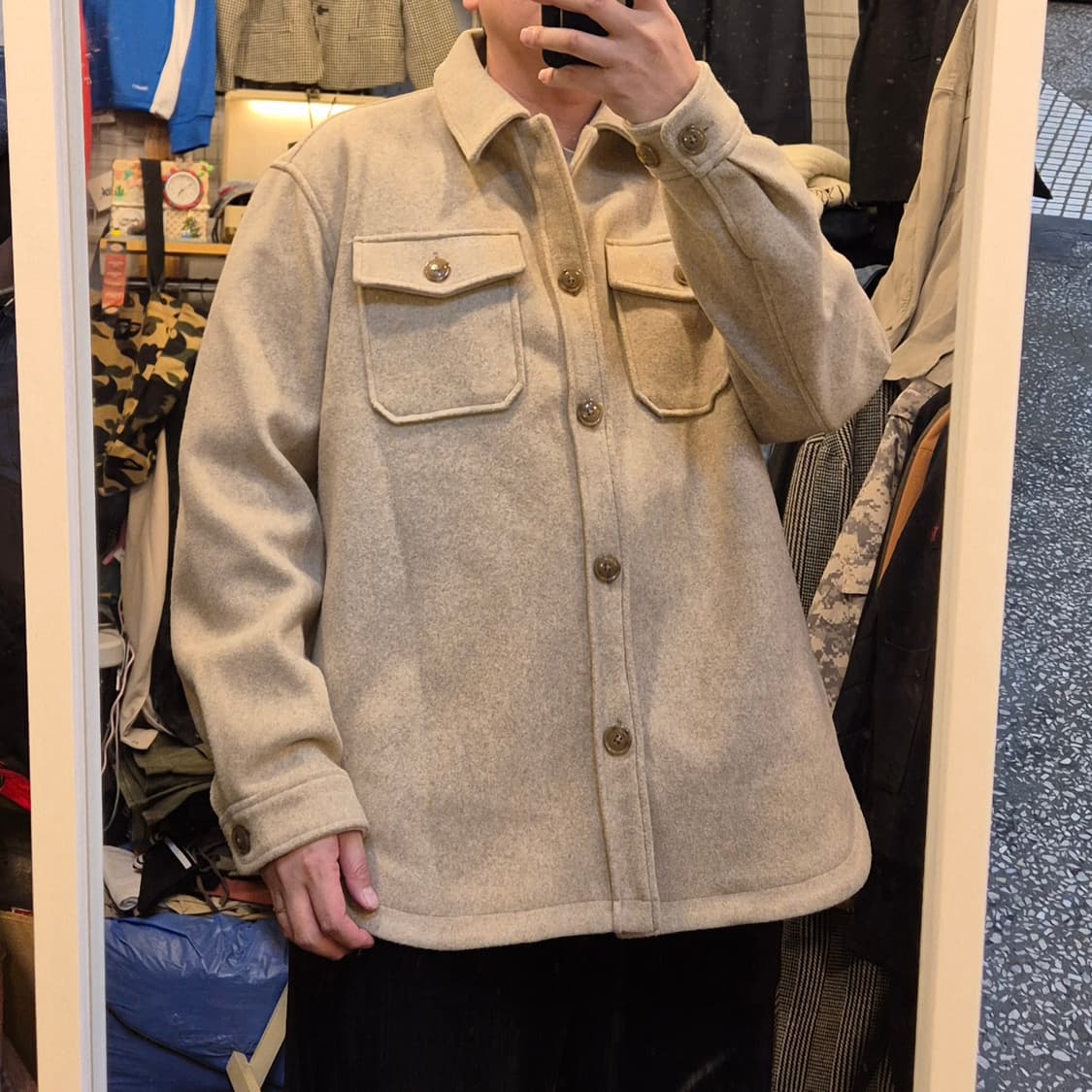 XL(착샷잇음) 자라 보카시베이지 셔츠자켓 상품이미지4
