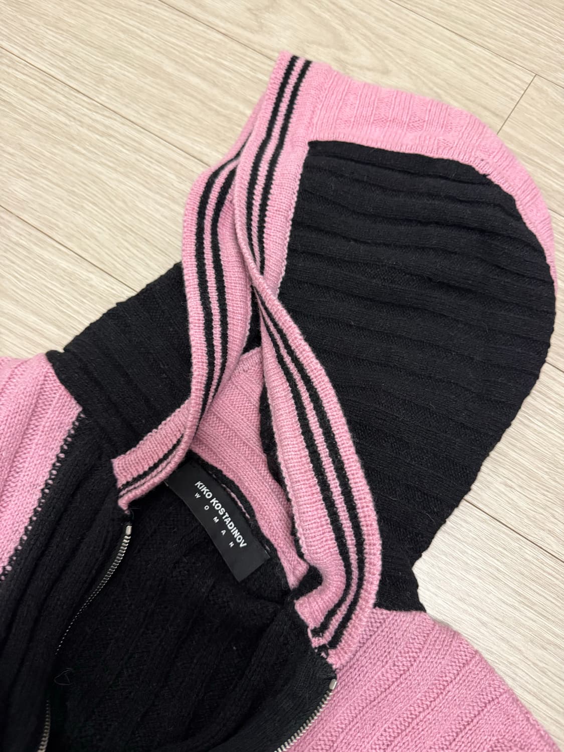 키코 코스타디노브 다코타 니트 집업 핑크 상품이미지3