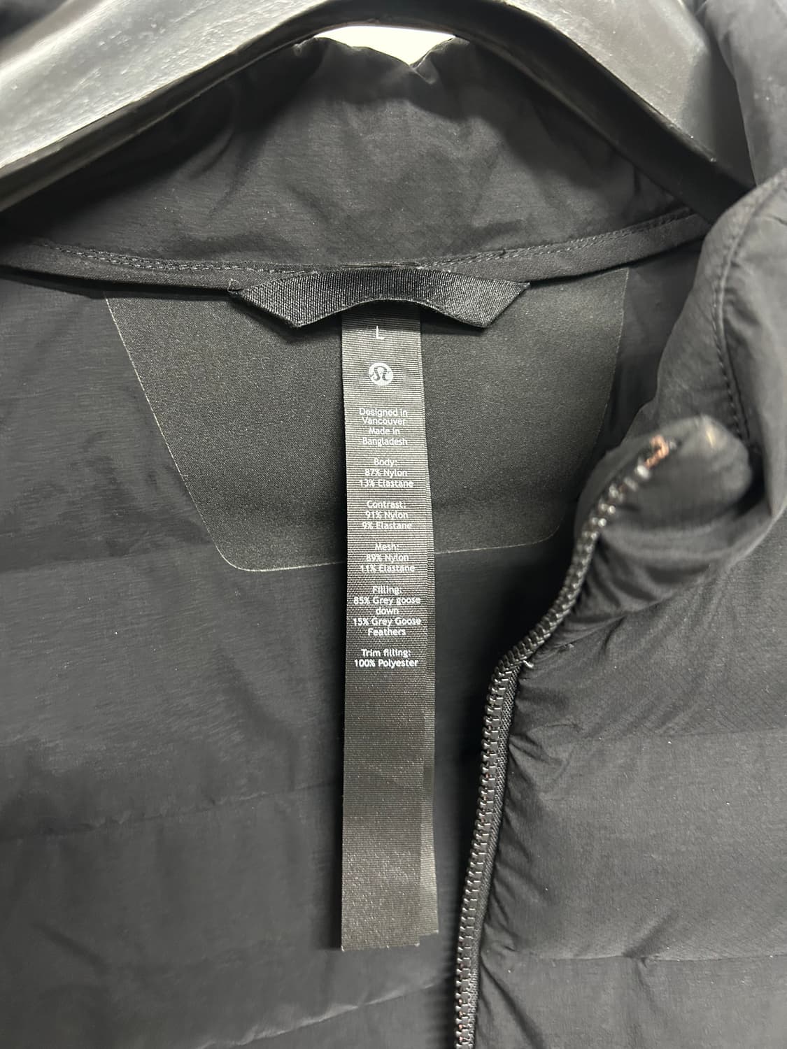 룰루레몬 블랙 남성 구스다운 경량 패딩 L 상품이미지5