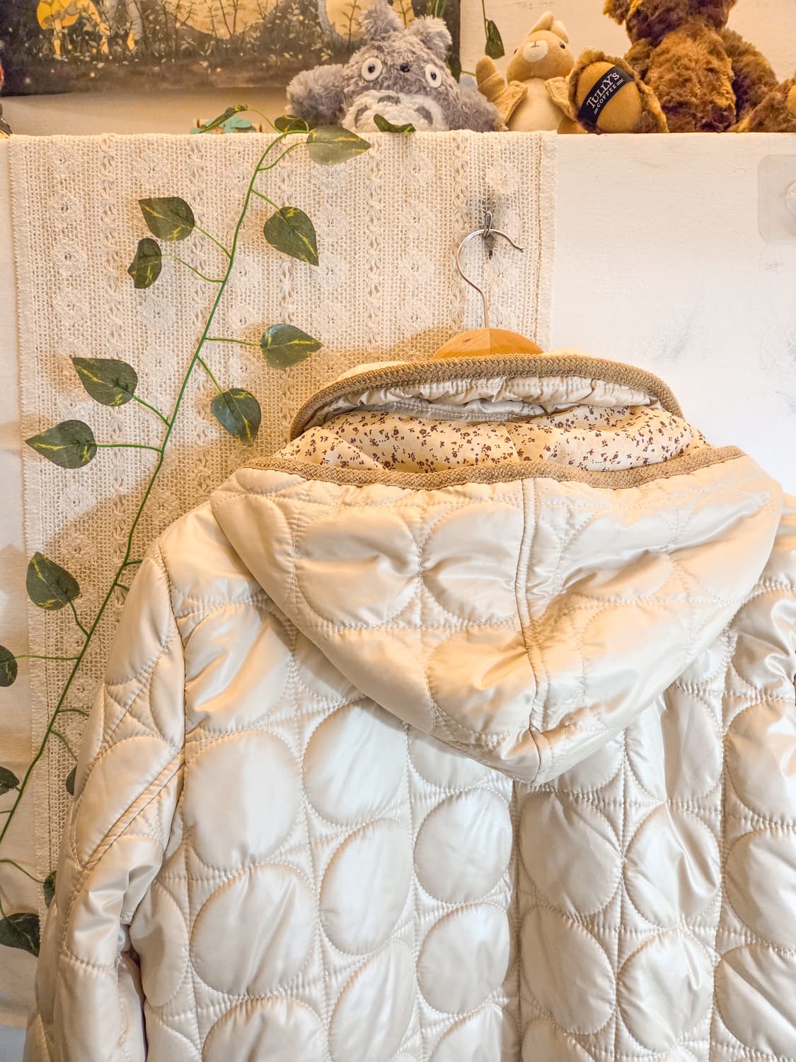 잔꽃 후드 누빔 패딩 상품이미지7