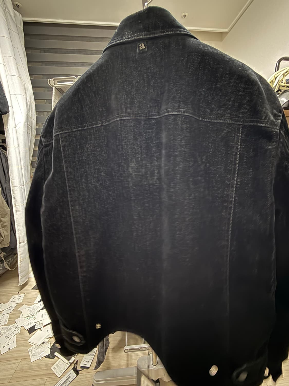 알레그리 블랙 벨벳 카라넥 트리거점퍼 50사이즈 상품이미지3