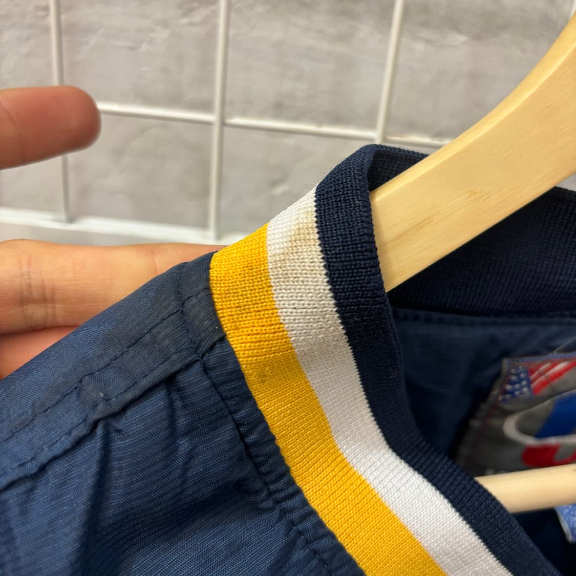 90s 올드스쿨 USA 월드센스 미시간 네이비 웜업 2XL 상품이미지9