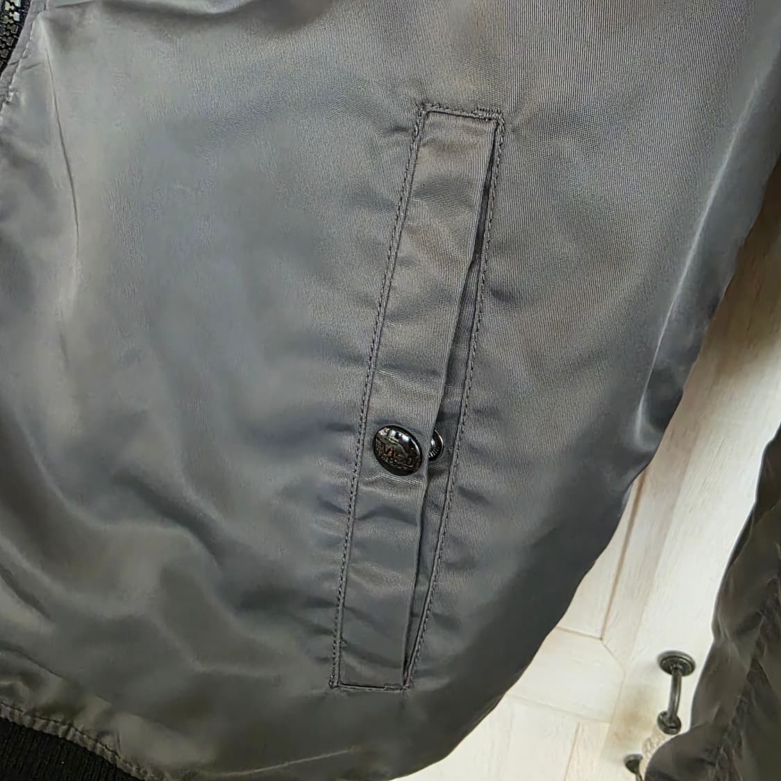 에비수 용 자수 봄버 자켓 그레이 (110) 상품이미지4