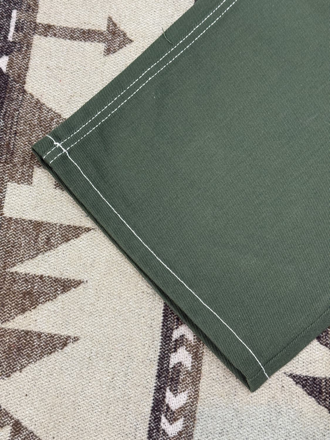 케이엔드 히로이 더블니 와이드 팬츠 카키 상품이미지5