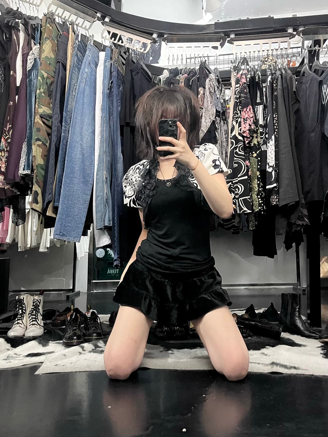 오리엔탈 패턴 프릴 장미 볼레로 가디건 상품이미지1