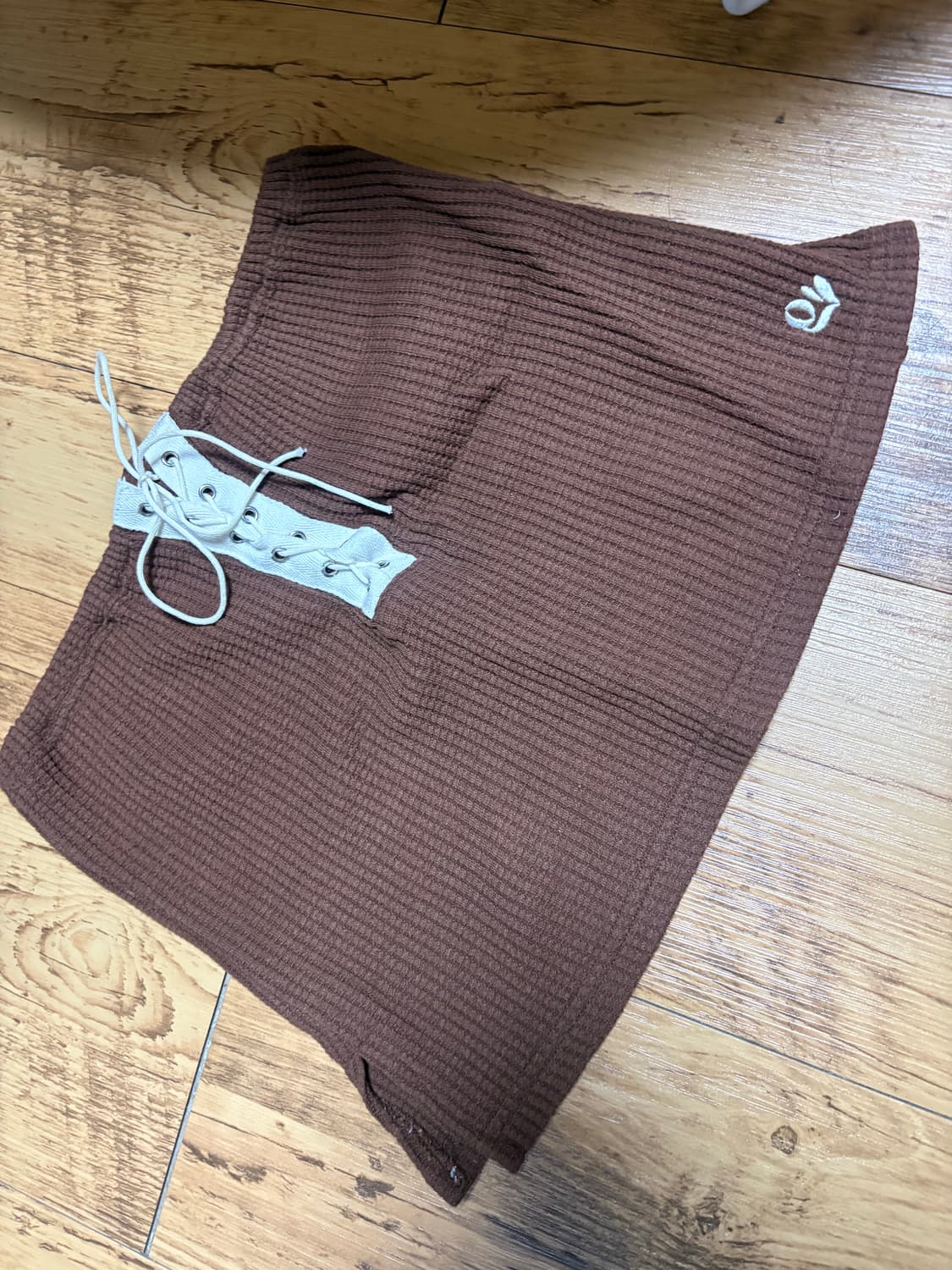 글로니 POV 레이스업 튜브탑 브라운 상품이미지5