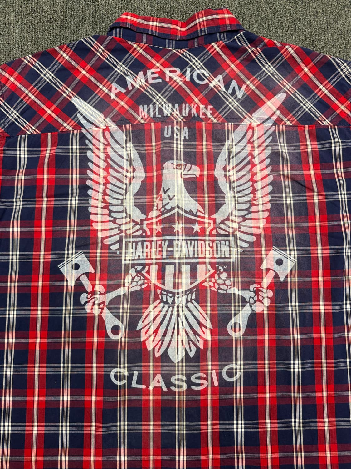 2XL)할리데이비슨 빈티지 체크 반팔 셔츠 상품이미지6