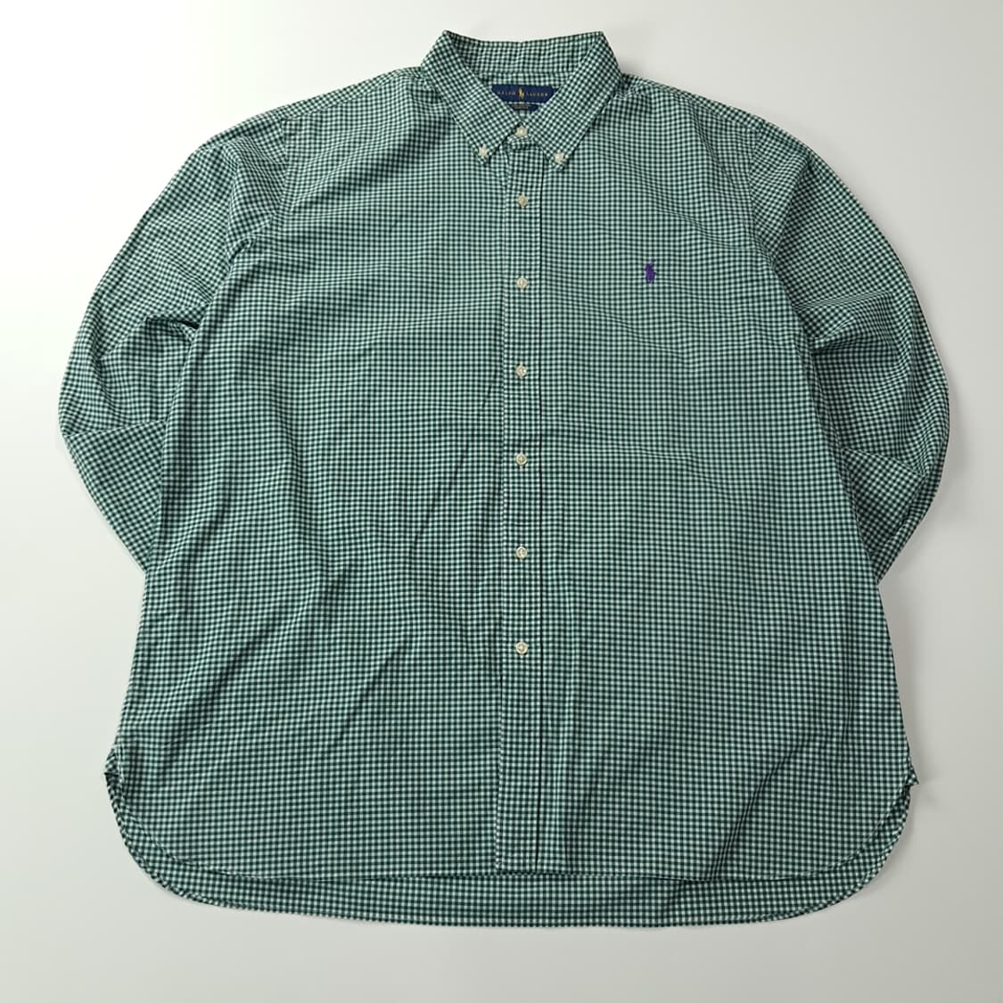 CK588 2XL 폴로 그린 마이크로깅엄체크 셔츠 남방 상품이미지1