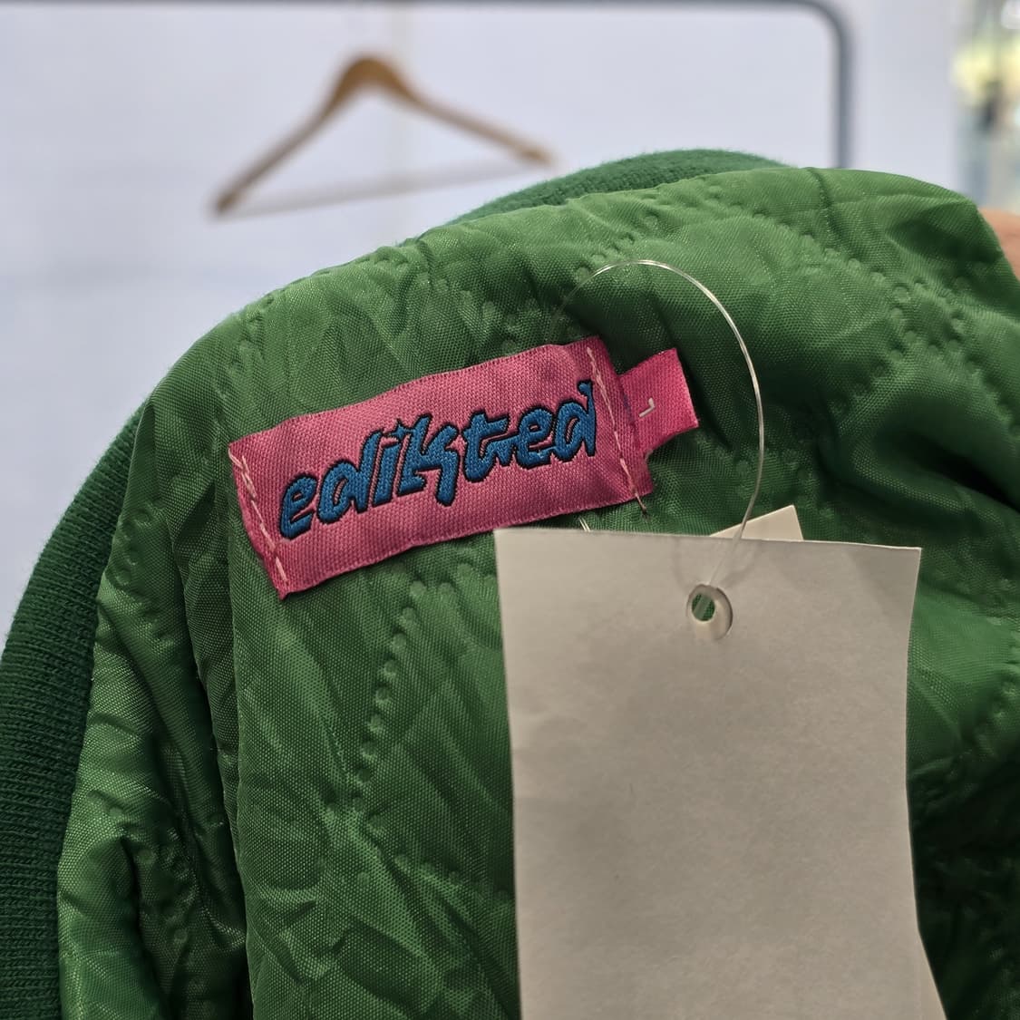 ealikted BOSTON 보스턴 래터링 새틴 스타디움 재킷 그린 L 상품이미지3