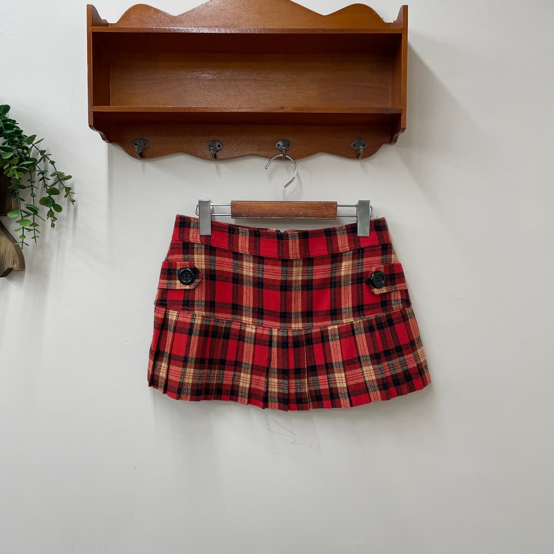 빈티지 체크 플리츠 미니 스커트 상품이미지1