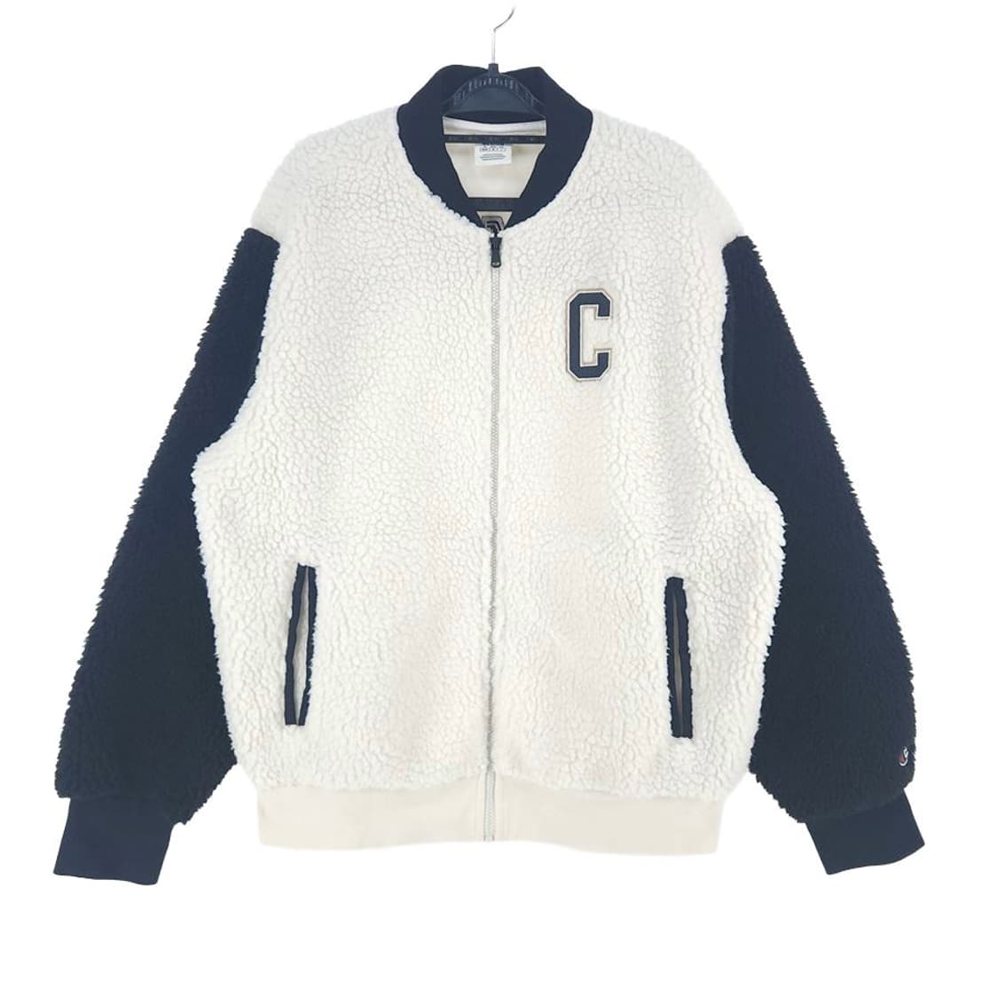 [남L]챔피온 화이트블랙 플리스 자켓[Y61-015] 상품이미지1