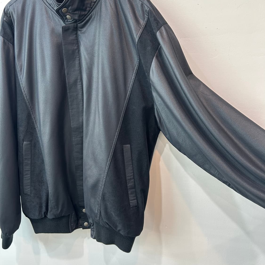 블랙 하이넥 블루종 자켓 상품이미지3