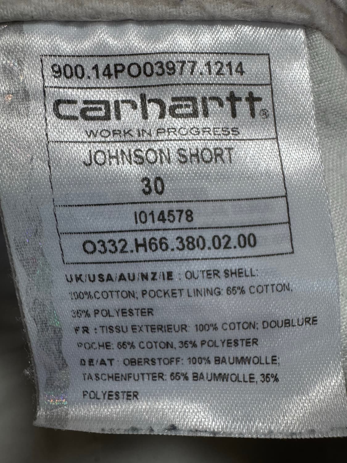 [30]칼하트 WIP 존슨 카모 쇼츠 반바지 상품이미지5