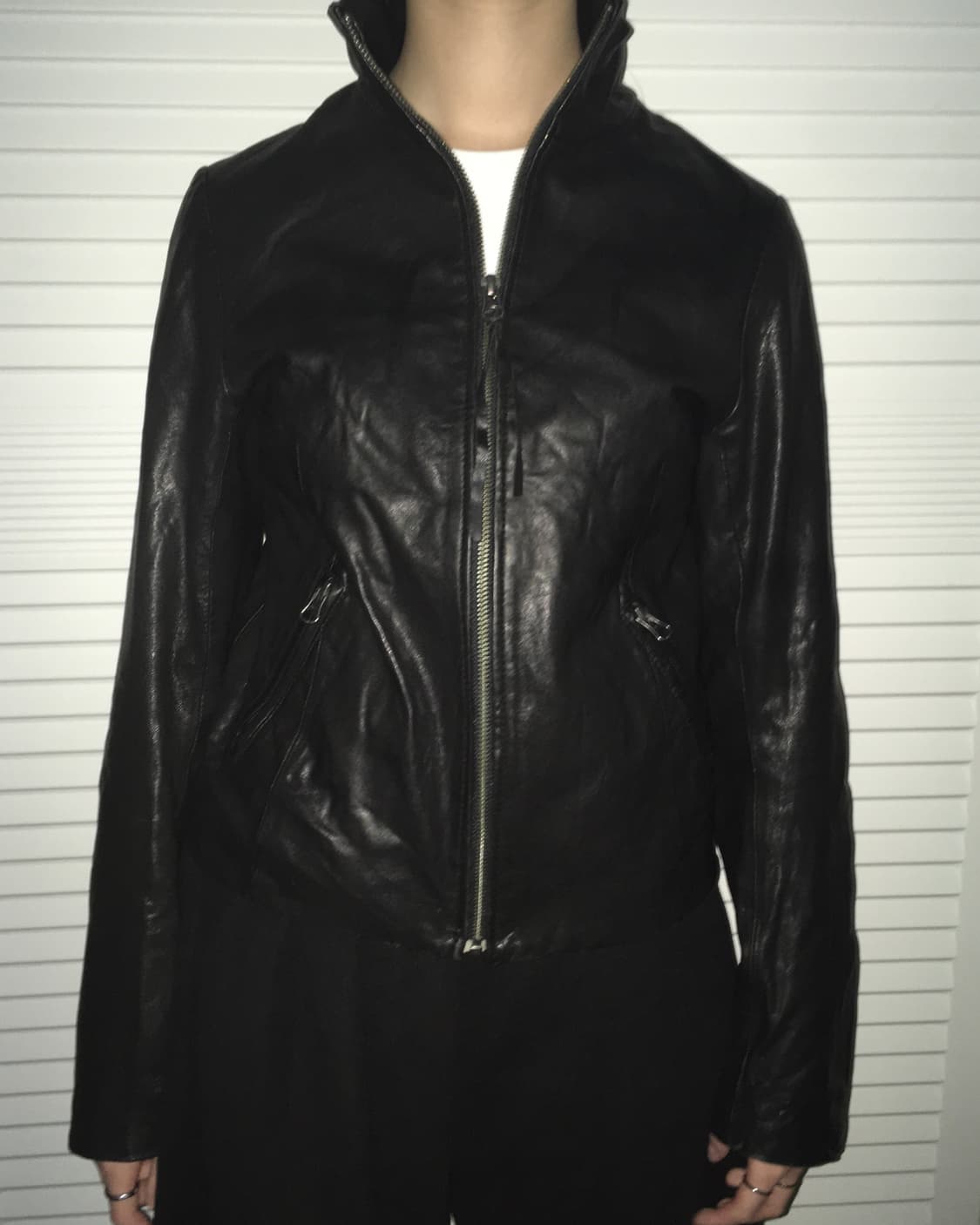 어반리서치 램스킨 하이넥 레더자켓 상품이미지3