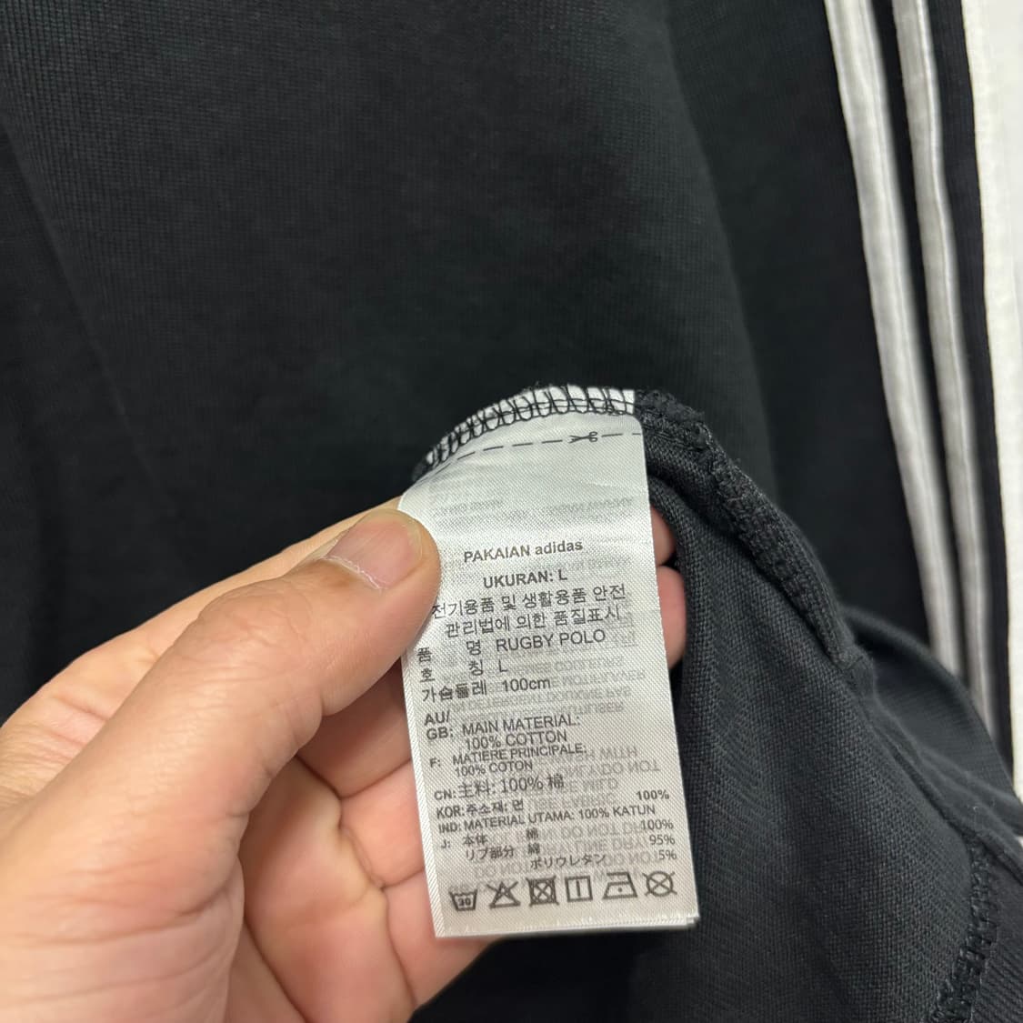 아디다스 블랙 삼선 럭비티셔츠 상품이미지4