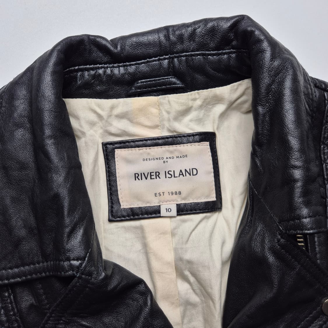 [XS] River Island 여성 리얼레더 라이더 자켓  상품이미지6