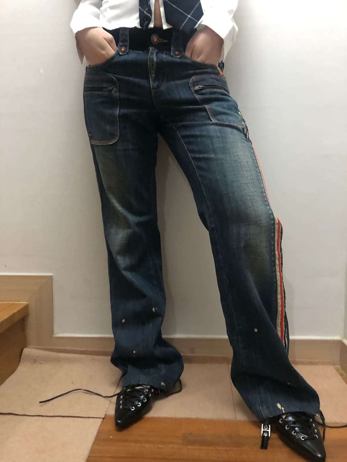 빈티지 EXR 데님 패치 팬츠 상품이미지6