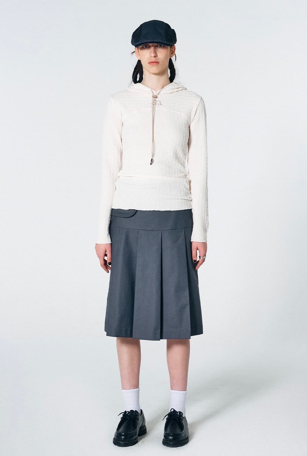 Sculptor E-string Crinkle Hoodie Ivory 상품이미지2