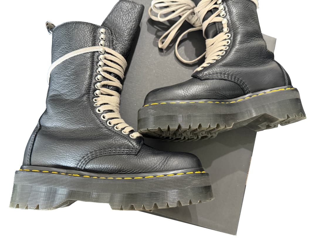 닥터마틴 x 릭오웬스 1918 RO 레더 레이스 업 플랫폼 부츠 블랙 상품이미지8