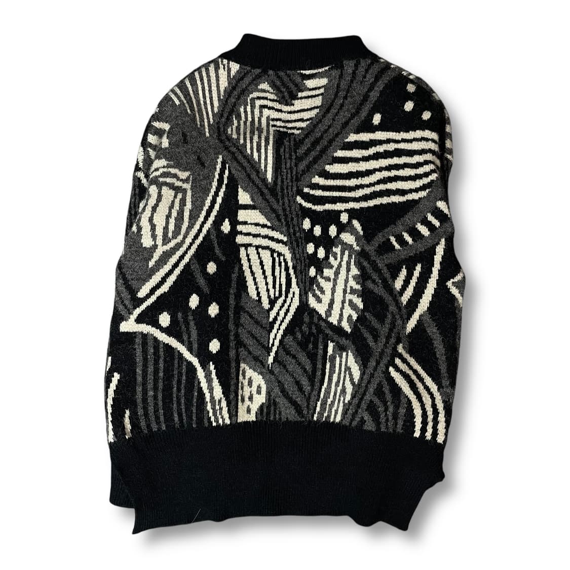 빈티지 그레이 패턴 긴팔 니트 상품이미지2