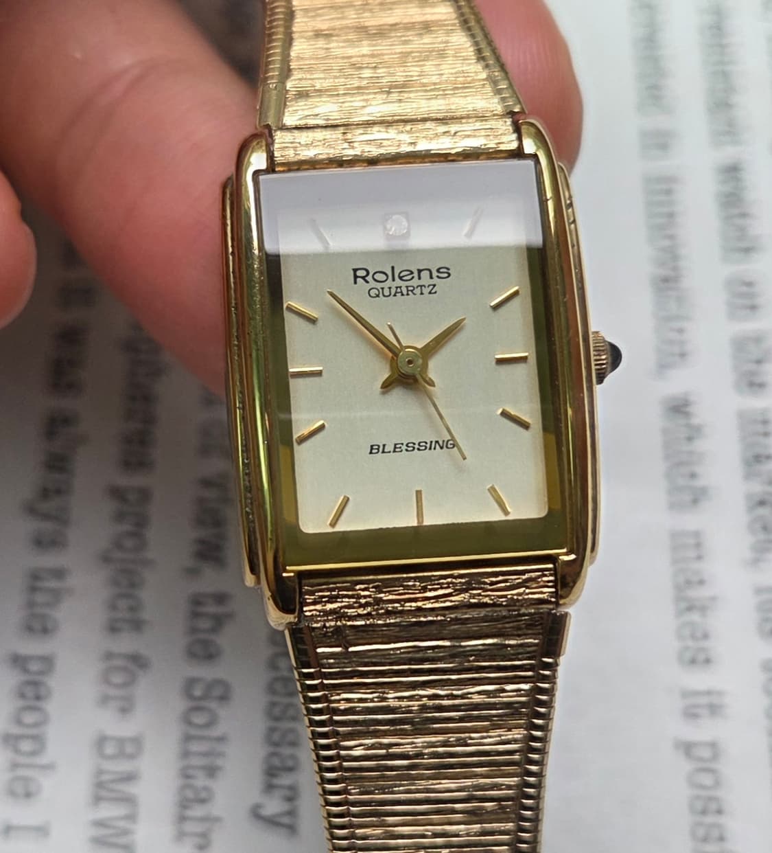 데드스탁] 빈티지 로렌스 블레싱 사각탱크 쿼츠 여성용 브레이슬릿 ver. 상품이미지3