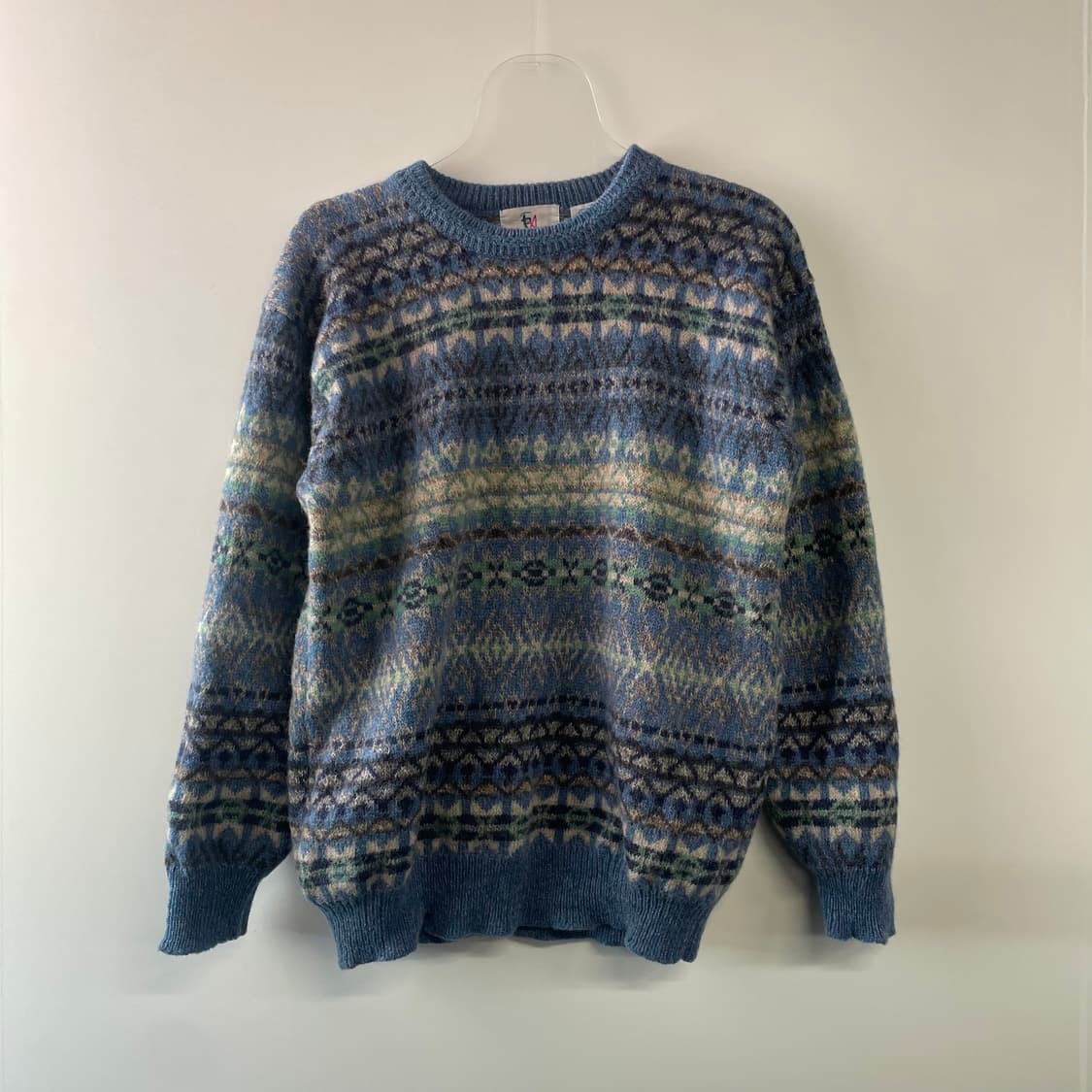 빈티지 노르딕 퓨어 울 라운드 니트 상품이미지1