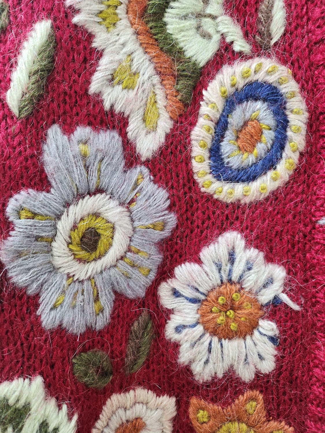 일본빈티지 플라워자수스웨터 상품이미지4