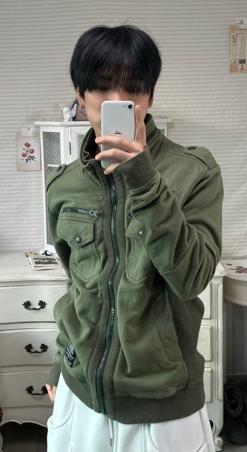 빈티지 버커루 카키 터틀넥 집업 848 y2k 스트릿 모리 갸루 일본빈티 상품이미지1