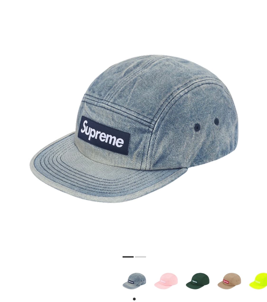 슈프림 워시드 치노 트윌 캠프캡 데님 25FW 상품이미지1