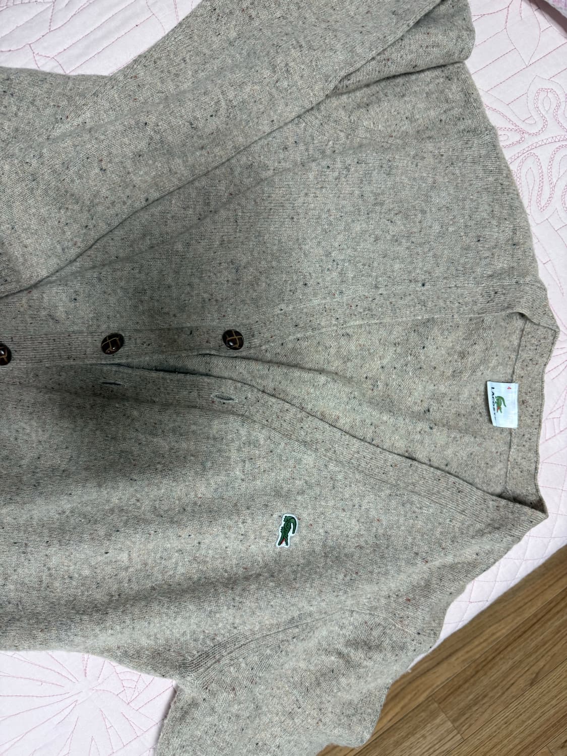 라코스테 베이지 가디건 울 100 상품이미지2