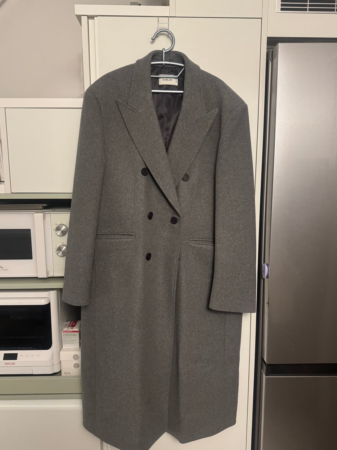 키뮤어 그레이 더블 브레스티드 코트 상품이미지1