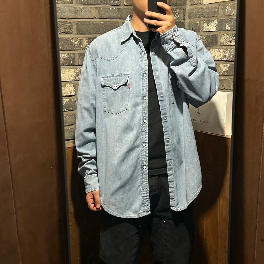 XXL) 리바이스 빈티지 90s 투포켓 웨스턴 데님 셔츠 E39 상품이미지8