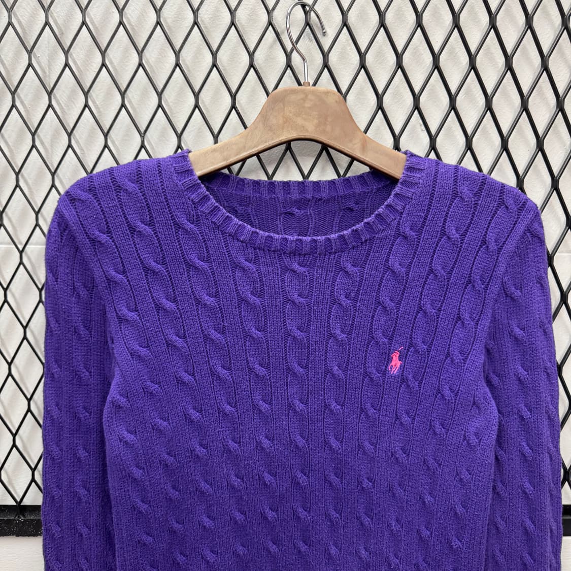 폴로 랄프로렌 케이블 니트 핑크 포니 포인트 퍼플 상품이미지3