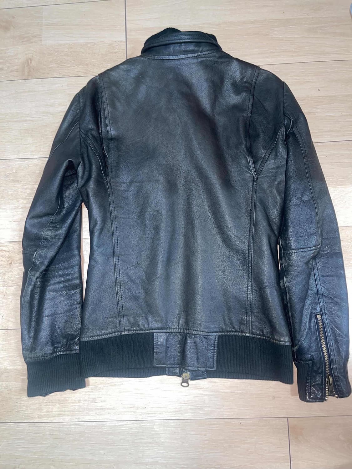 Slim fit leather jacket vintage 상품이미지4