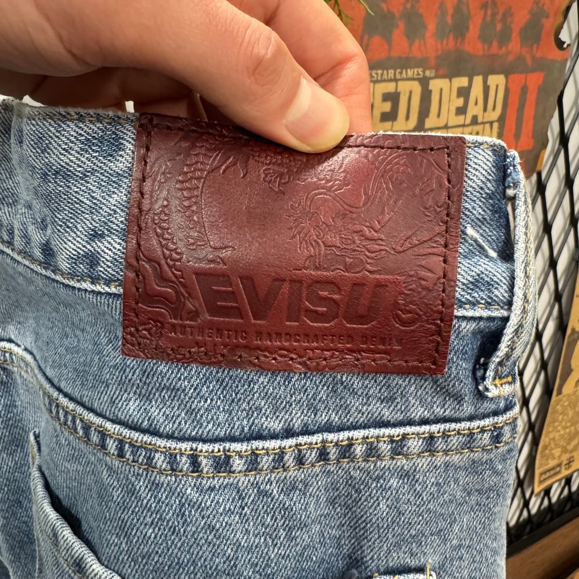 에비수 데님 팬츠 그래피티 아트 그래픽 포인트 연청 상품이미지7