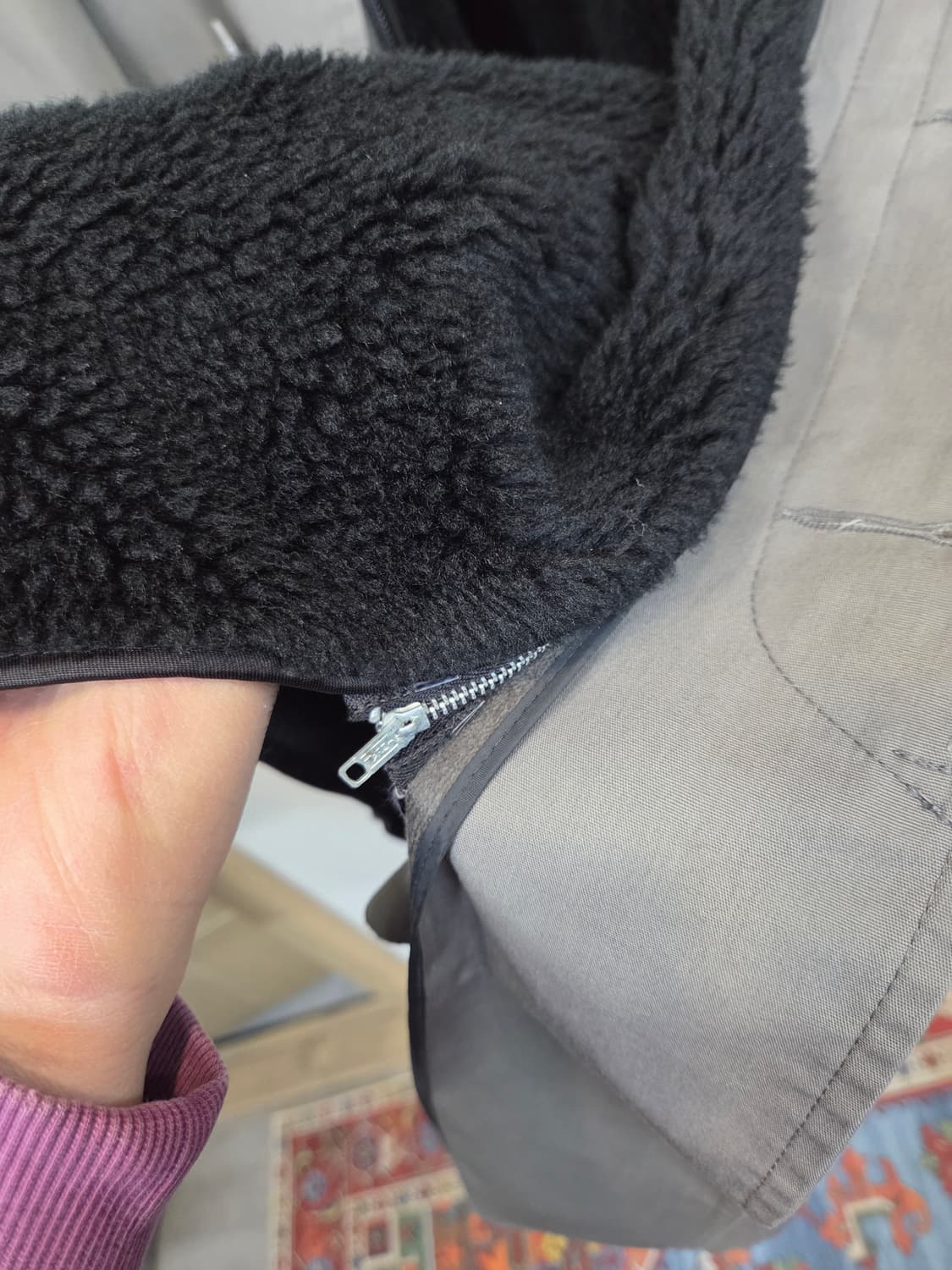 런던포그 안감플리스 분리형 싱글코트 m L 그레이  상품이미지6