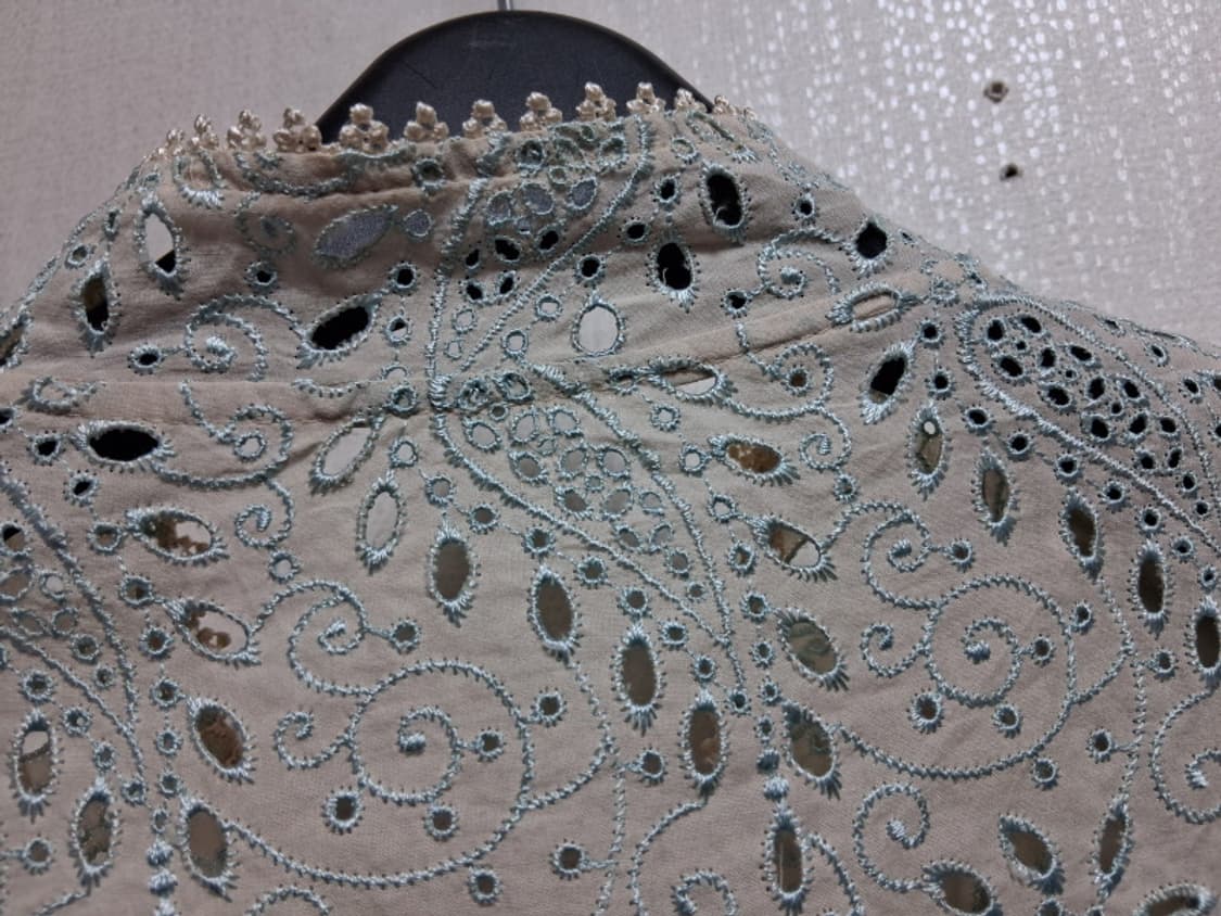 일본빈티지 Tronco Palla 아사면 레이스블라우스 가디건 미착새옷  상품이미지6