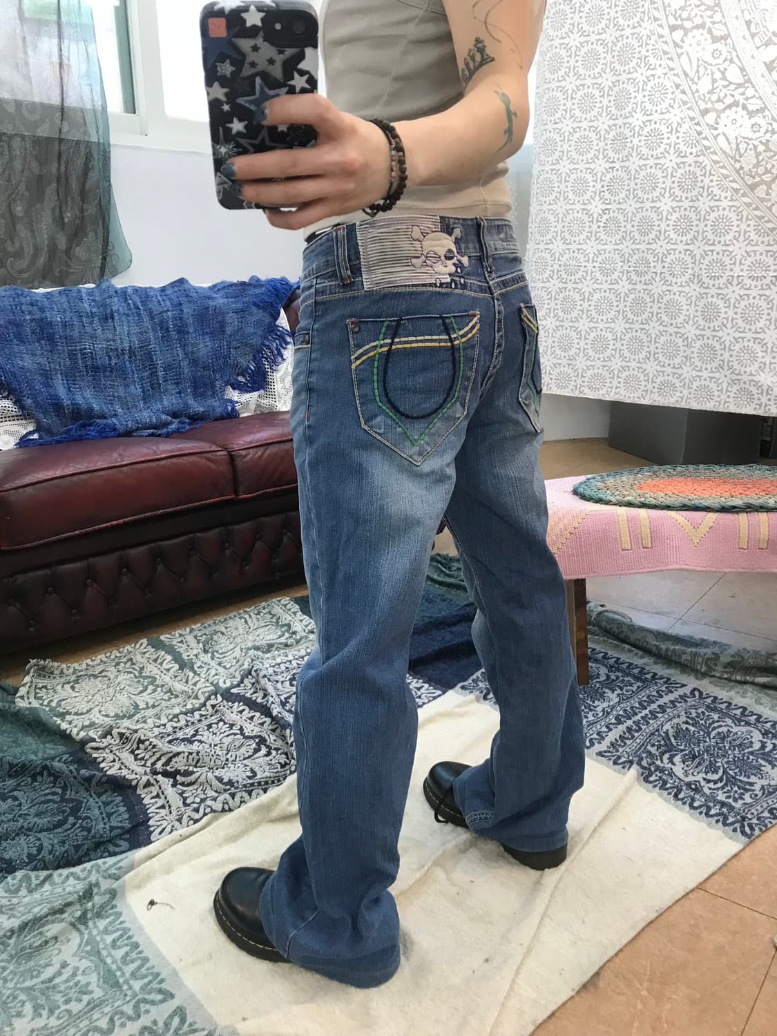 빈티지 패치 워싱 부츠컷 데님팬츠  상품이미지1