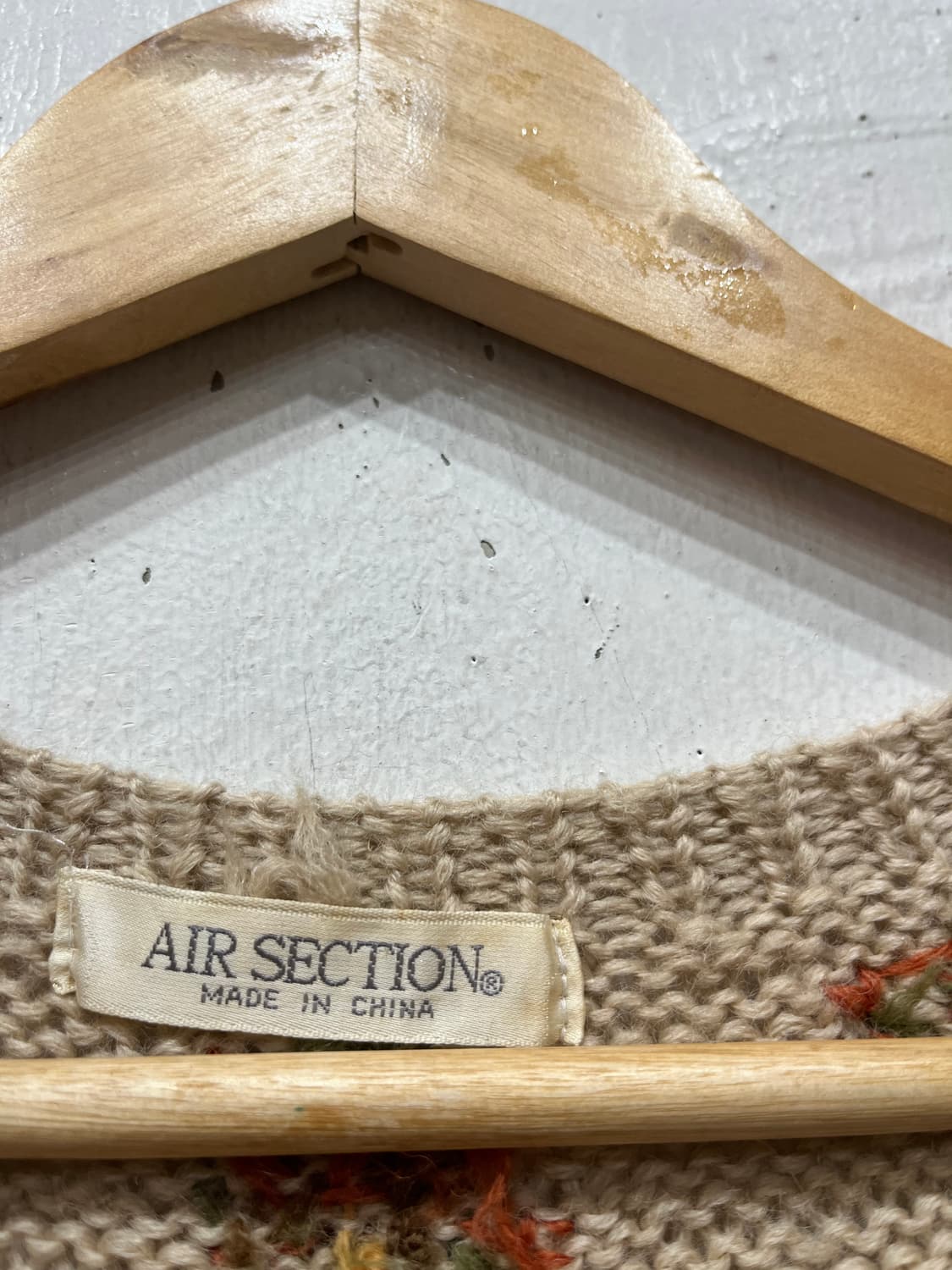 AIR SECTION JPN 모리걸 아플리케 퓨어울 케이블 가디건  상품이미지7