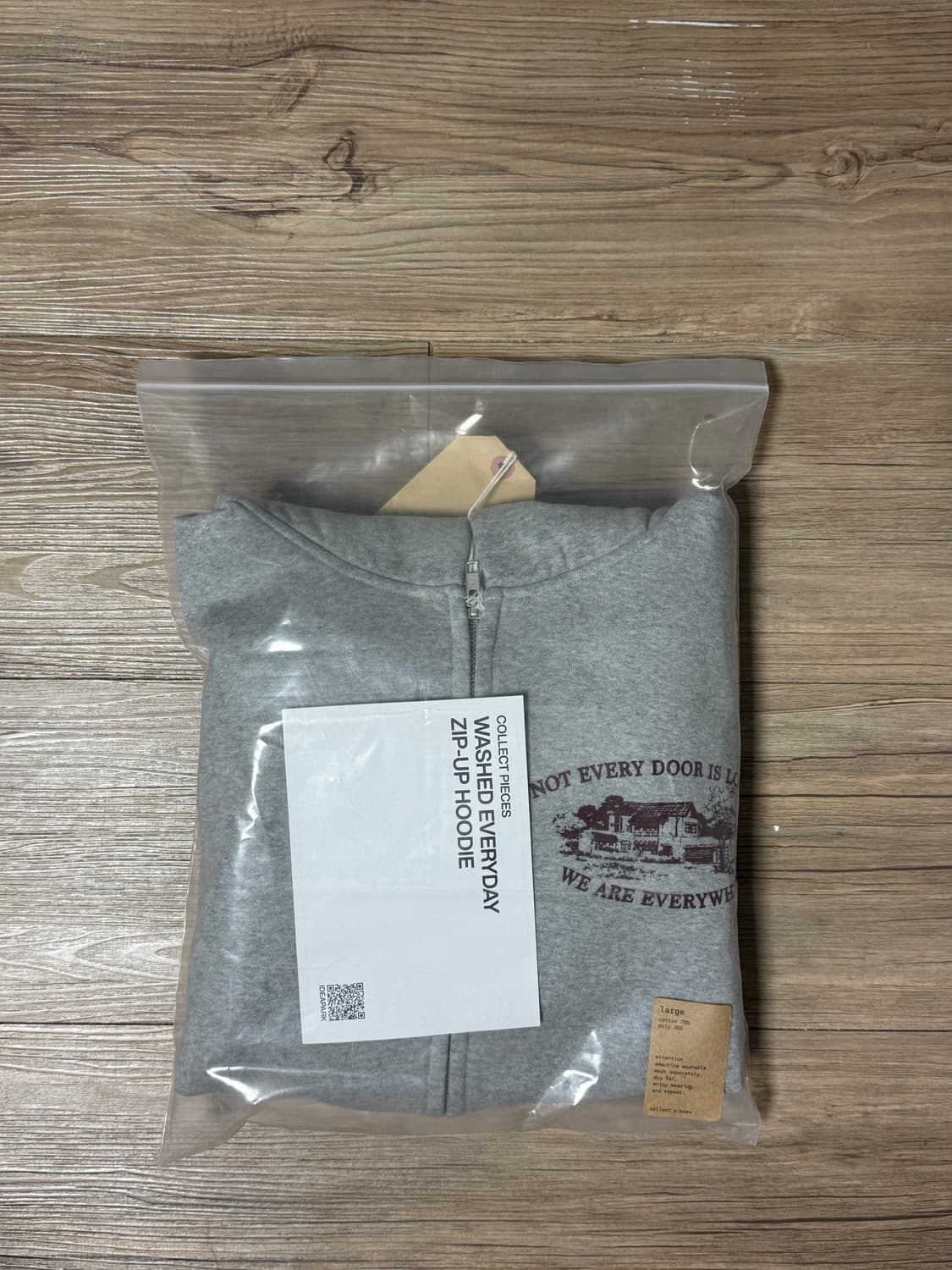 컬렉트피시스 후드집업 멜란지그레이 L (새상품) 상품이미지3