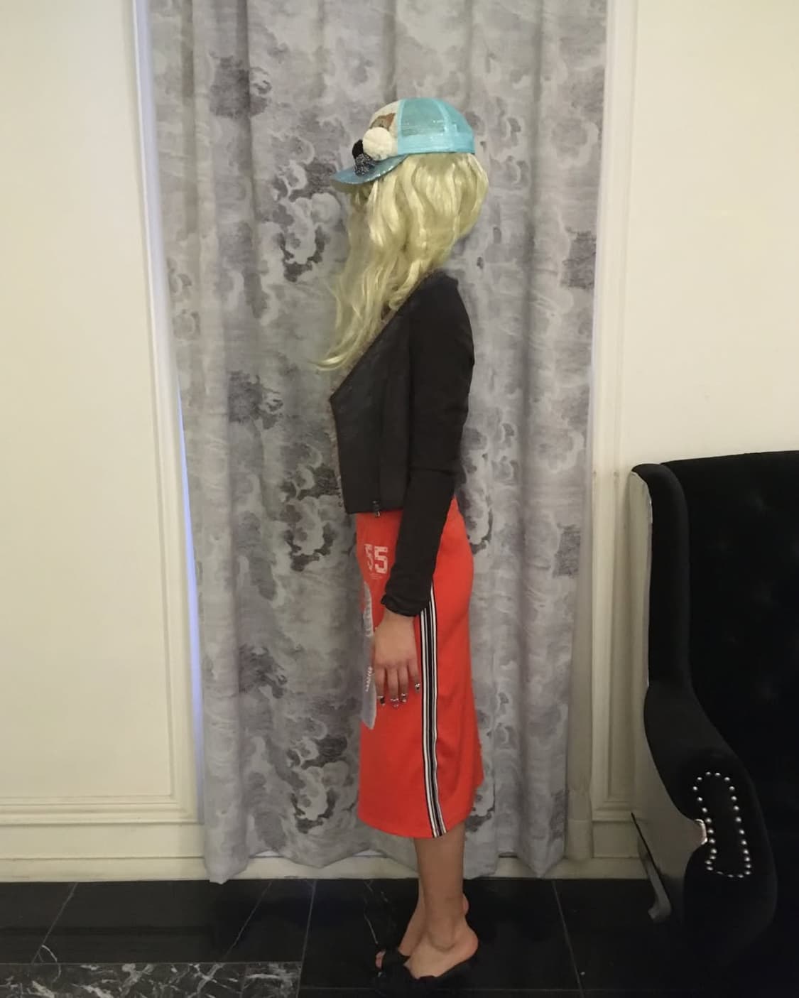 Red track long skirt 상품이미지6