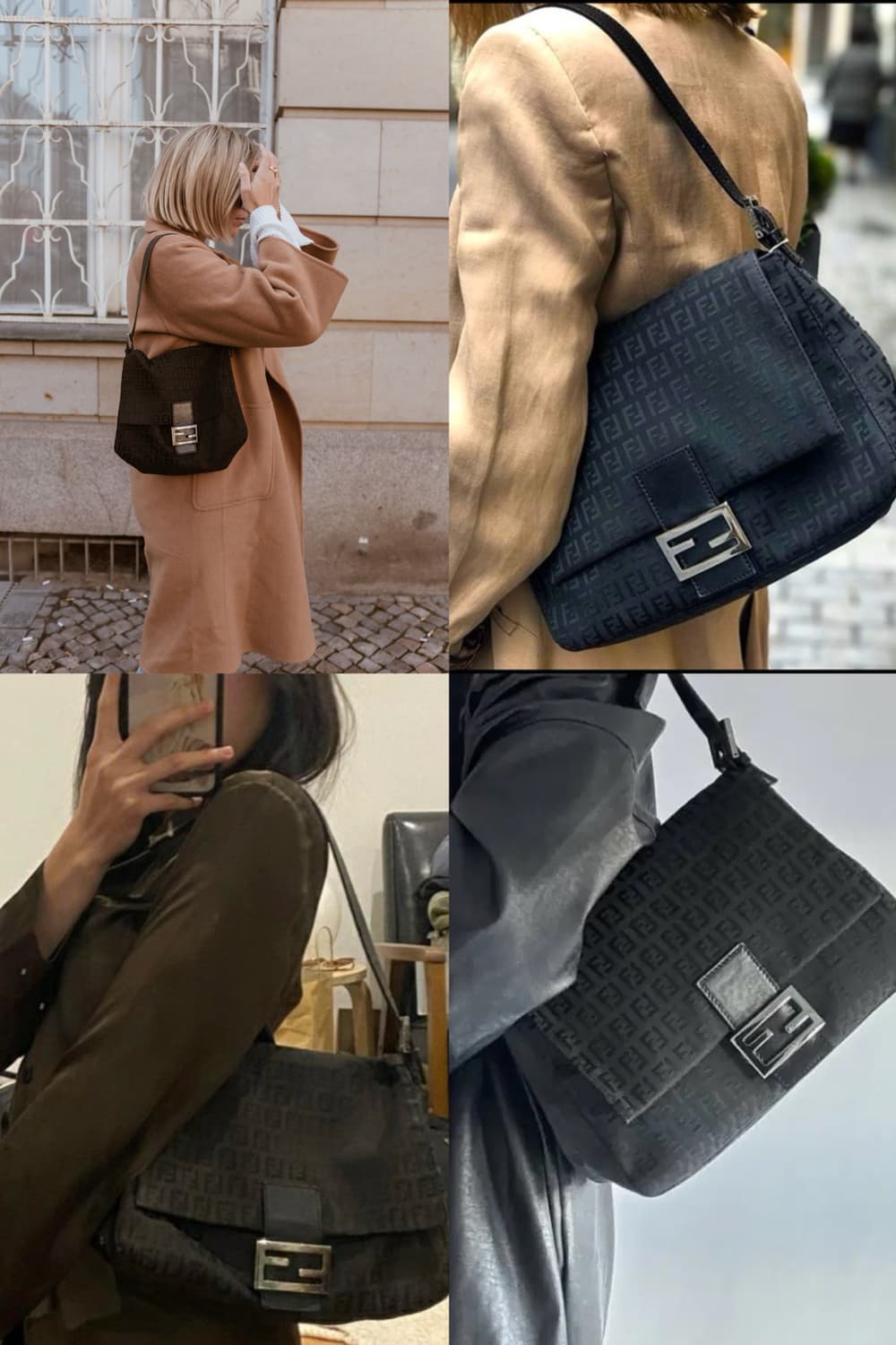 펜디 주키노 맘마 바게트백 블랙 상품이미지2