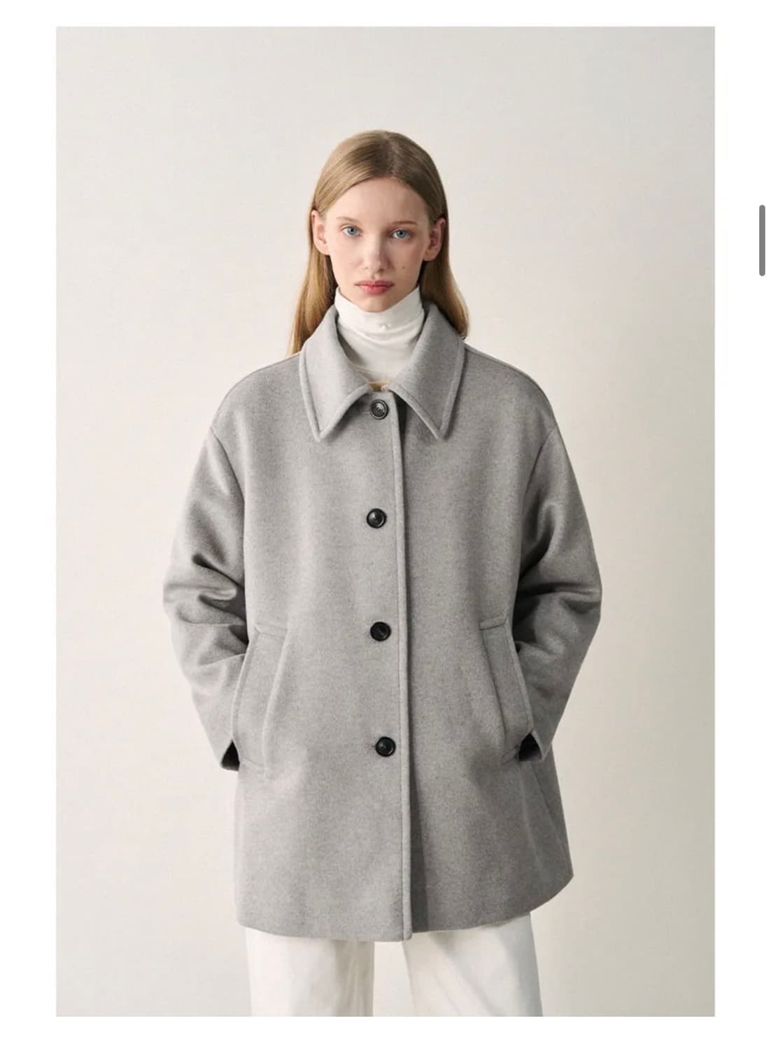 (S) 드로우핏 우먼 소프트 울 캐시미어 오버사이즈 하프 코트 판매 상품이미지7
