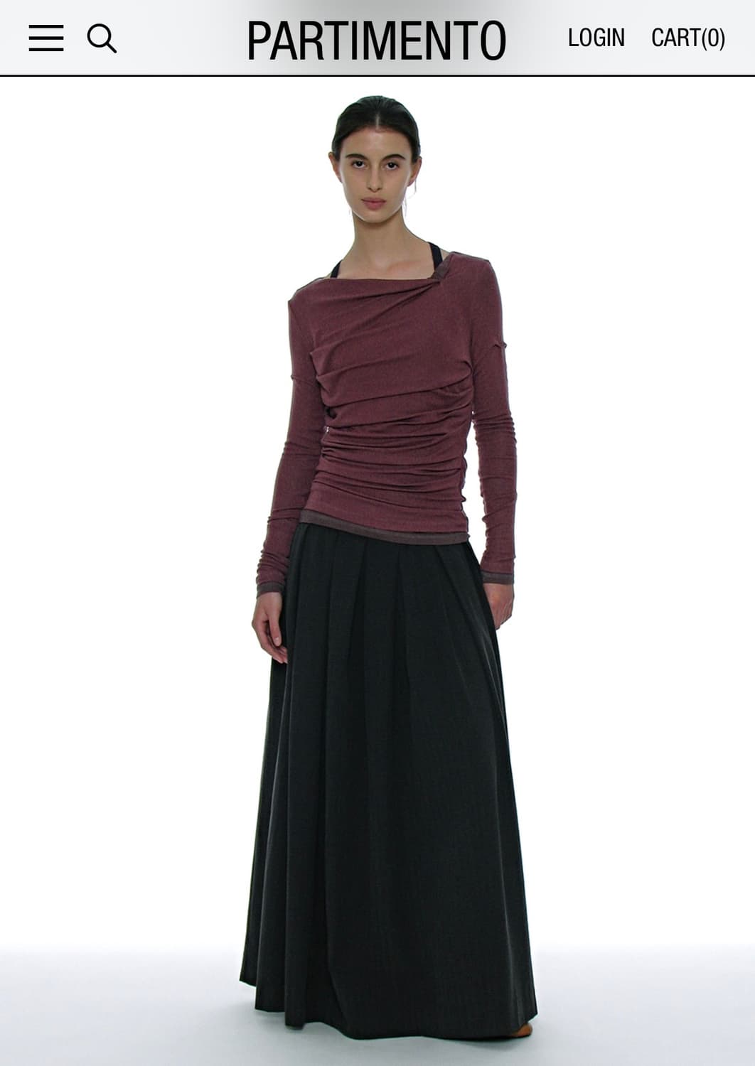 파르티멘토 우먼 플리츠 멕시 스커트 상품이미지2