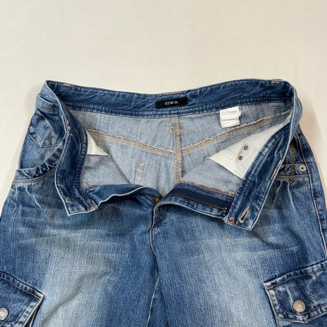 34inch) EDWIN 에드윈 데님 버뮤다 카고 팬츠 7부 바지 상품이미지7