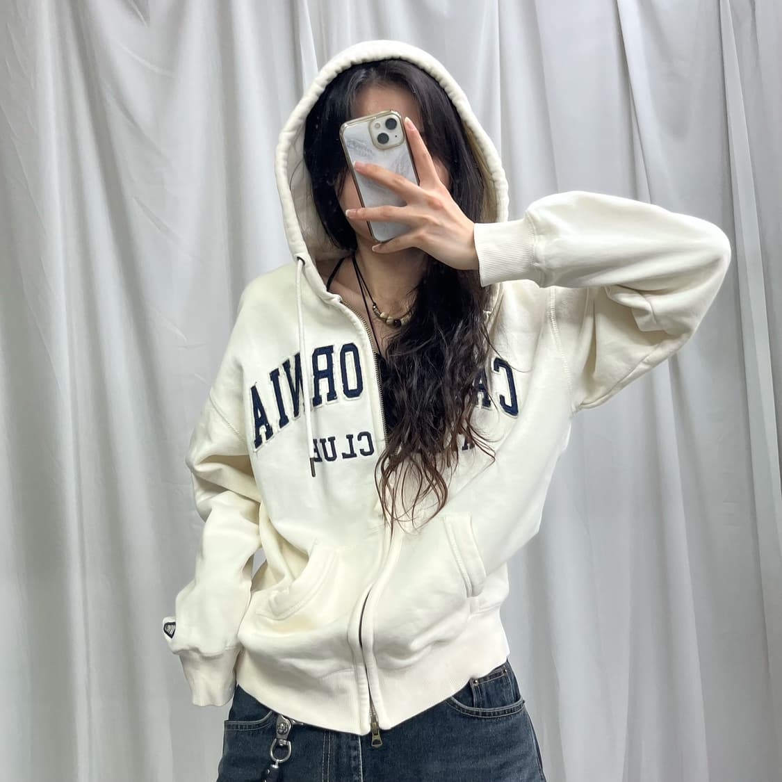 Who.A.U cream white 2way hood zip-up 상품이미지1