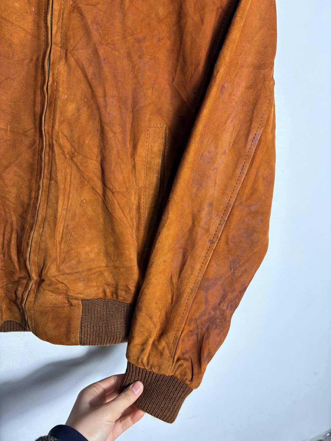 스웨이드 가죽 블루종 자켓 상품이미지7