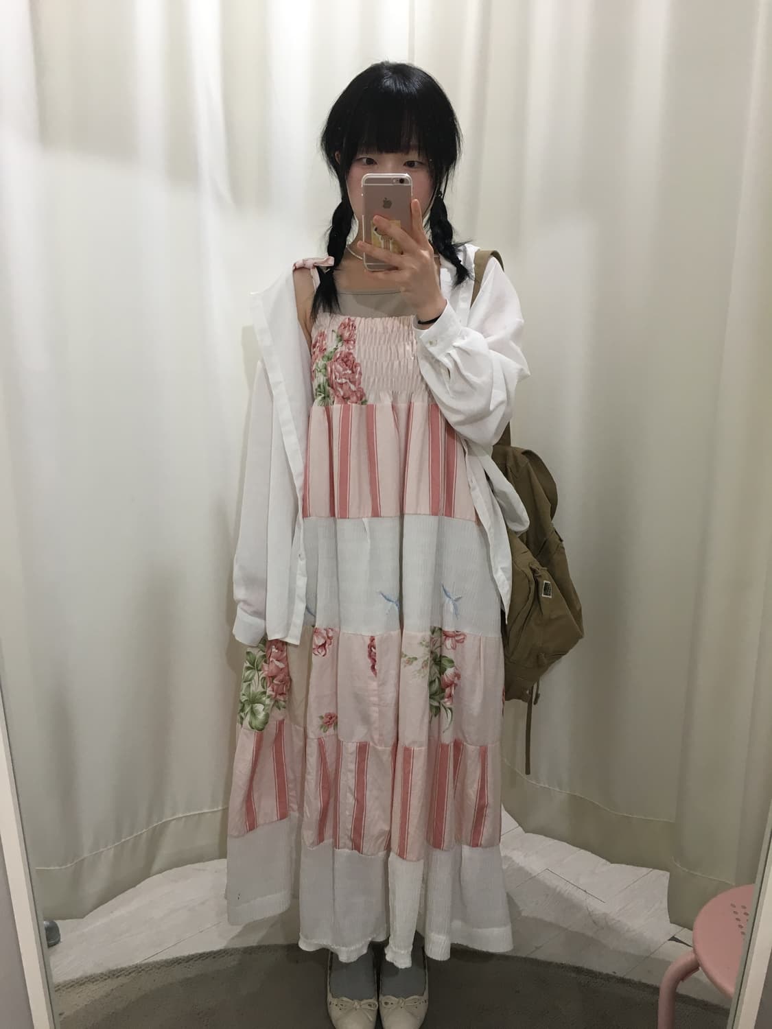 핑크 패치 끈원피스  상품이미지3