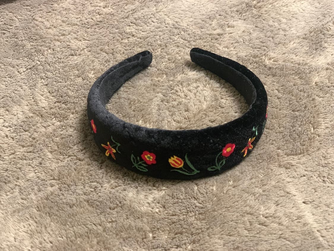 삭스어필 헤어밴드 NAT velvet hair band flower 상품이미지2